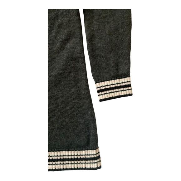 Tommy Hilfiger Button Up Cable Knit Striped V-Neck Gray Cardigan Women's Size L - Picture 9 of 15